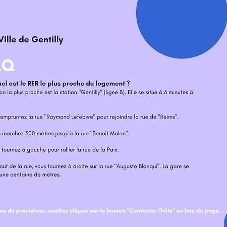 Paris Gentilly Appartement Tout Equipe - Rer B Dış mekan fotoğraf